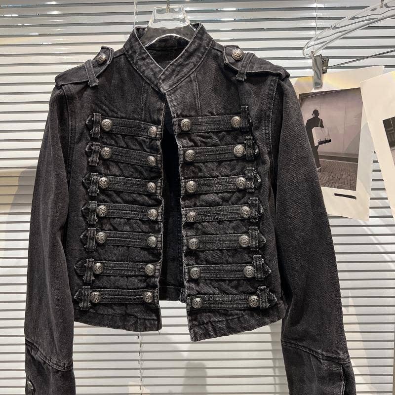 Button Denim Jacket - Classic Metal Detail