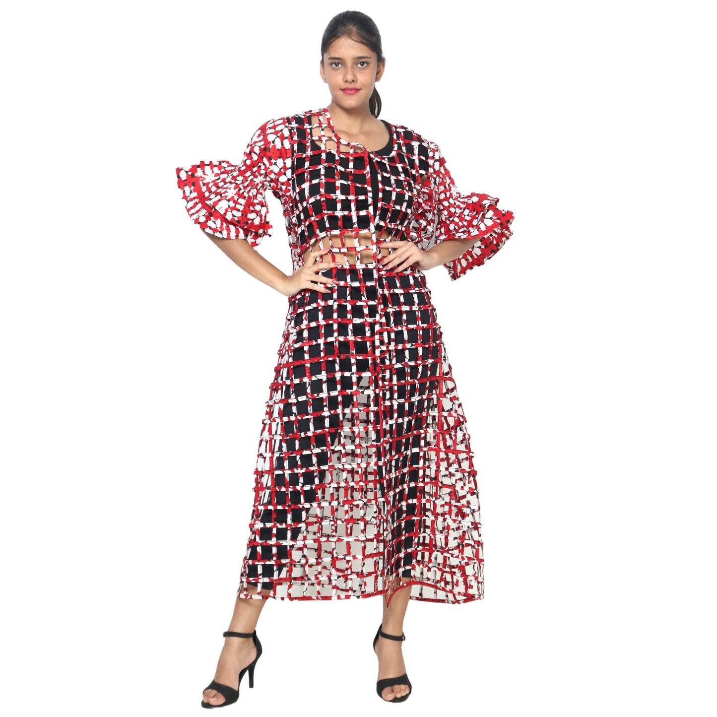 Women’s Cage Style Jacket with Print Sleeves