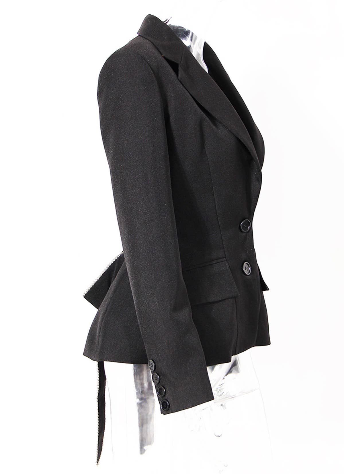 BL003 Hollow Out Blazer Diamond Elegant Black Blazer