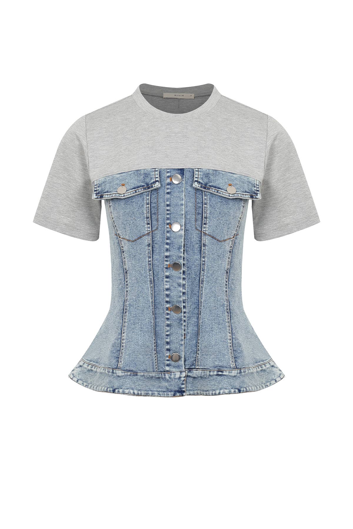 Mixed Media Denim T-shirt