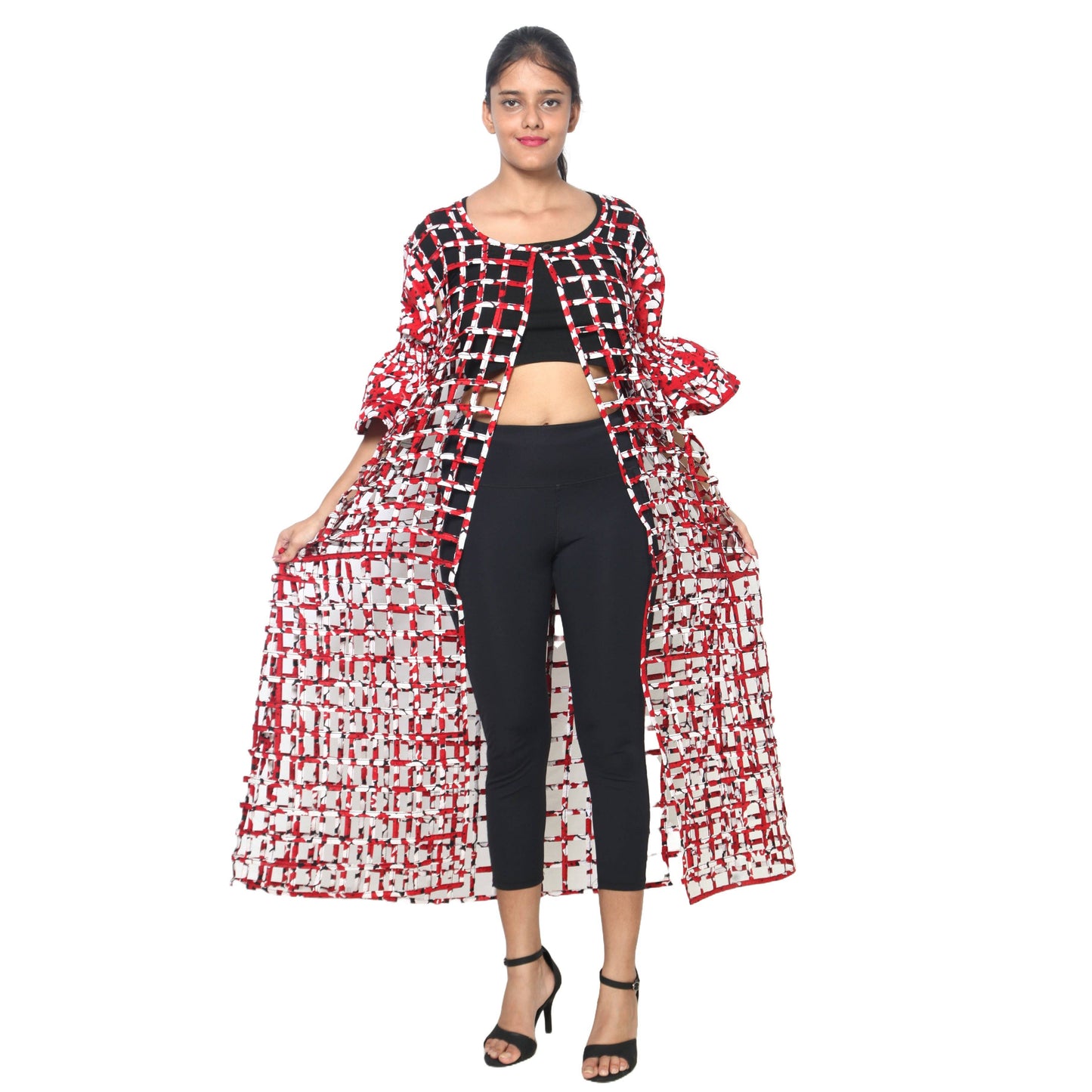 Women’s Cage Style Jacket with Print Sleeves