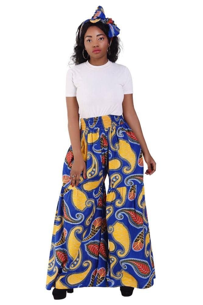 Wide Leg Ankara Print Trousers 2251