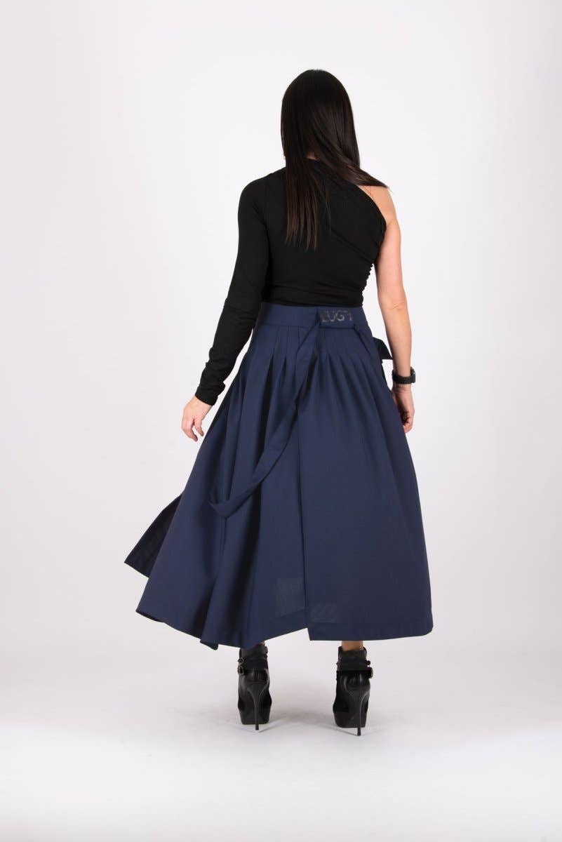Dark Blue Long Skirt - Zefira