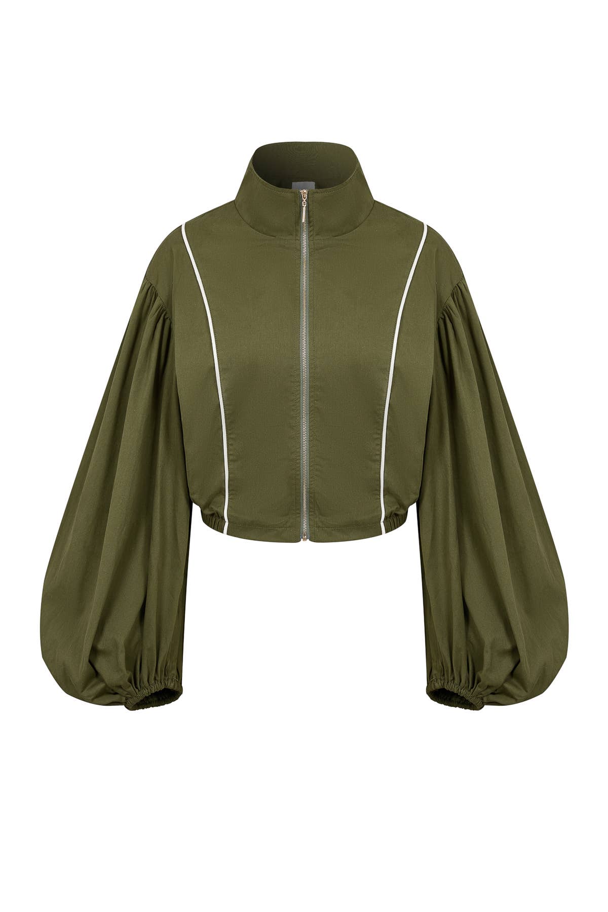 Super Puffed Sleeves Piping Detail Jacket