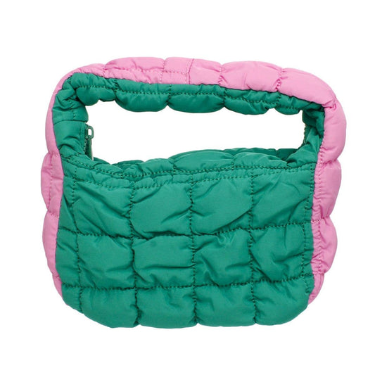 AKA Sorority Mini Quilted Puffer Pink Green Bag