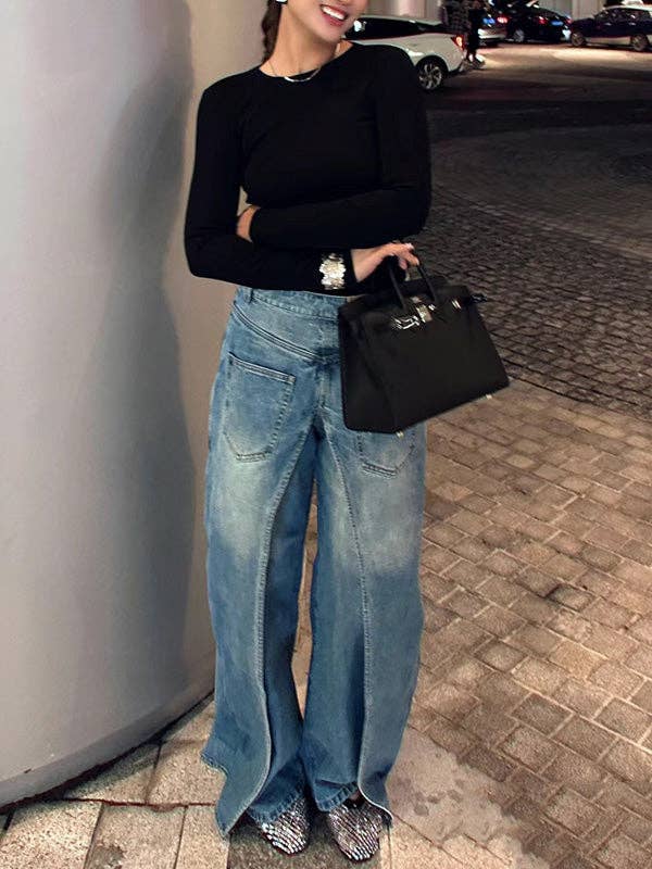 Wide Leg Reversible Jeans - with pockets & two flaps (Pre-order)