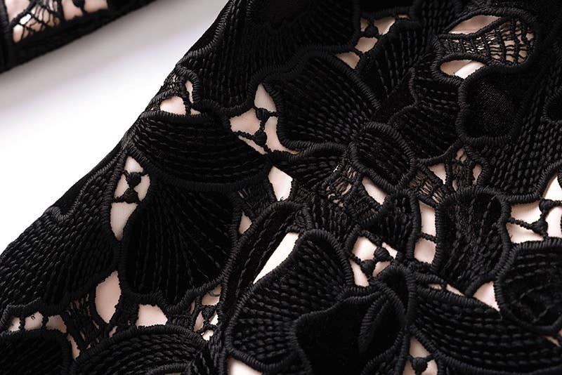 DR976Y 2026 Lace Cutout Embroidered Asymmetric Bodycon Dress