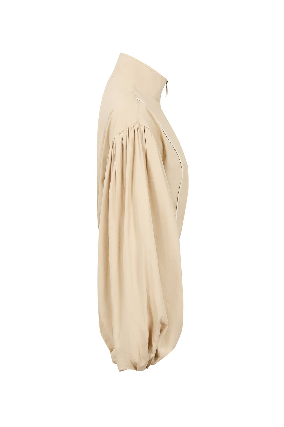 Super Puffed Sleeves Piping Detail Jacket