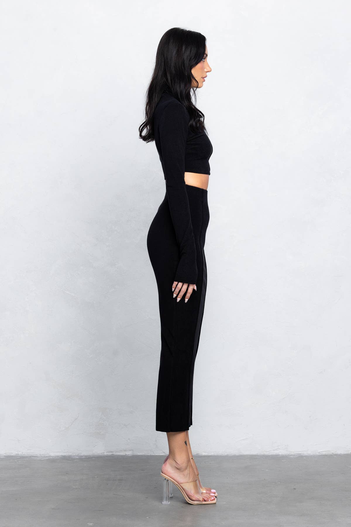 Ultra soft double side jersey top & maxi skirt set