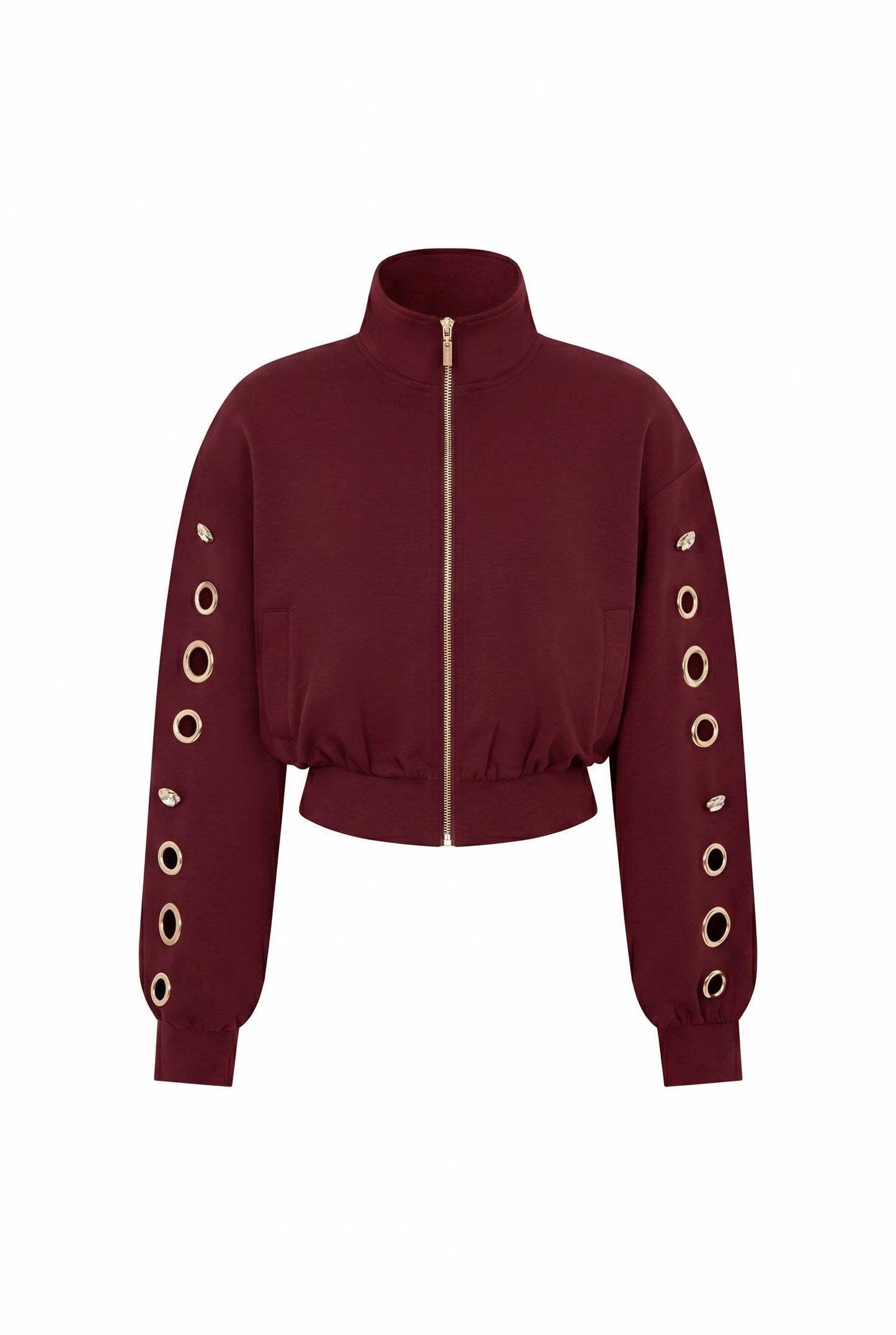 Grommet Detail Sweat Jacket