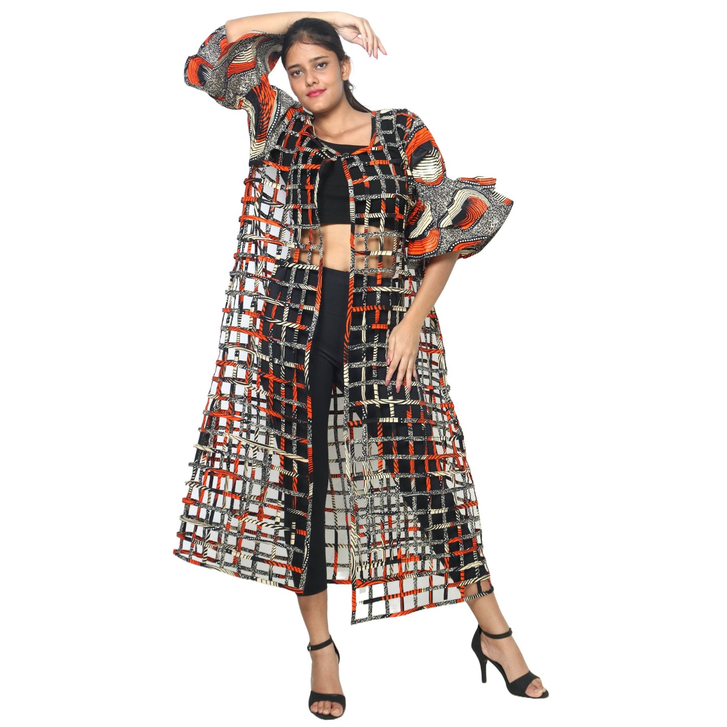 Women’s Cage Style Jacket with Print Sleeves