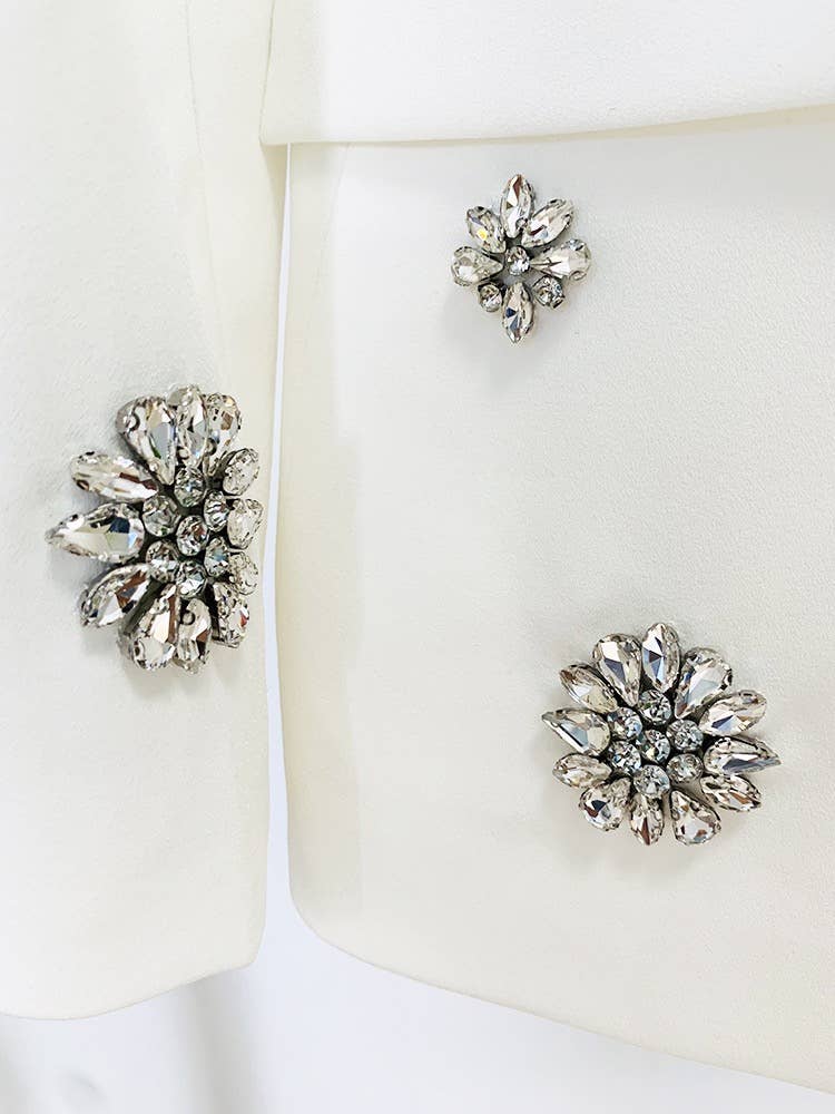 Diamond Beaded Suit Jacket & Flared Trousers Set