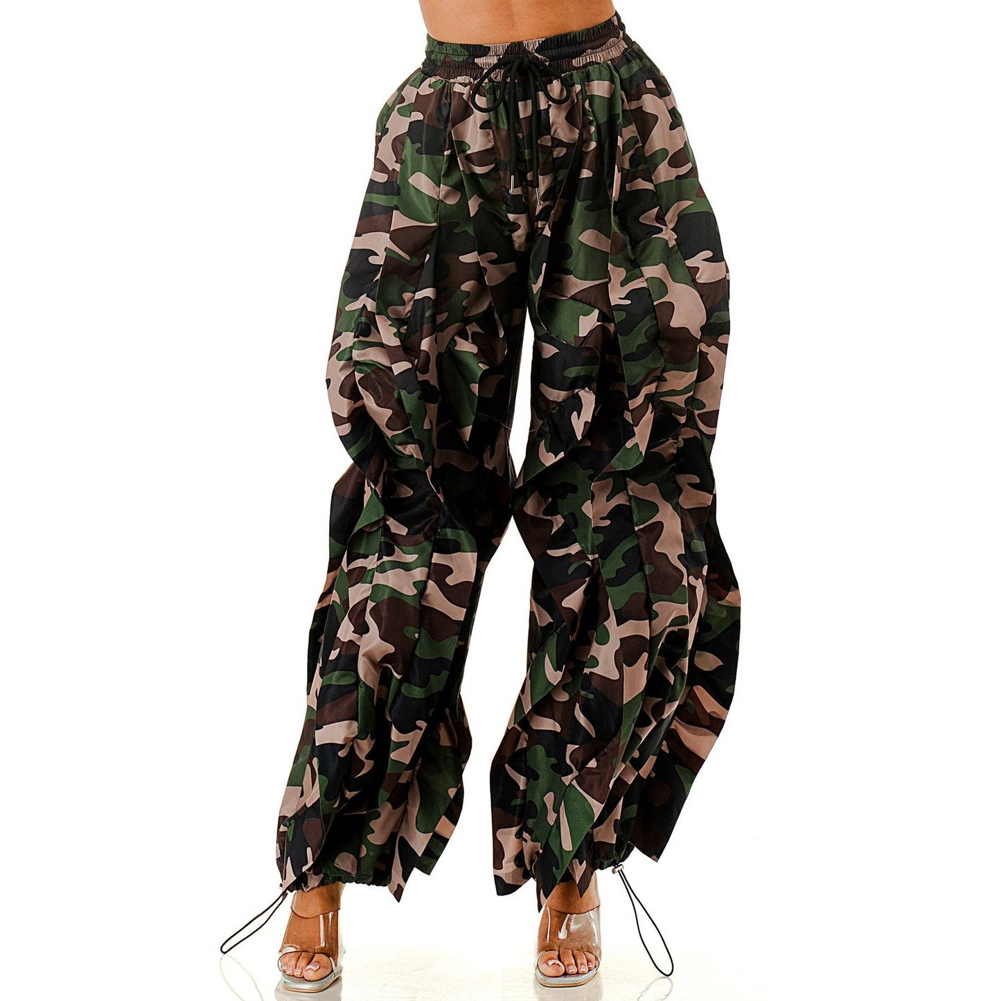 Oversized Wide Leg Ruffle Jogger Pants