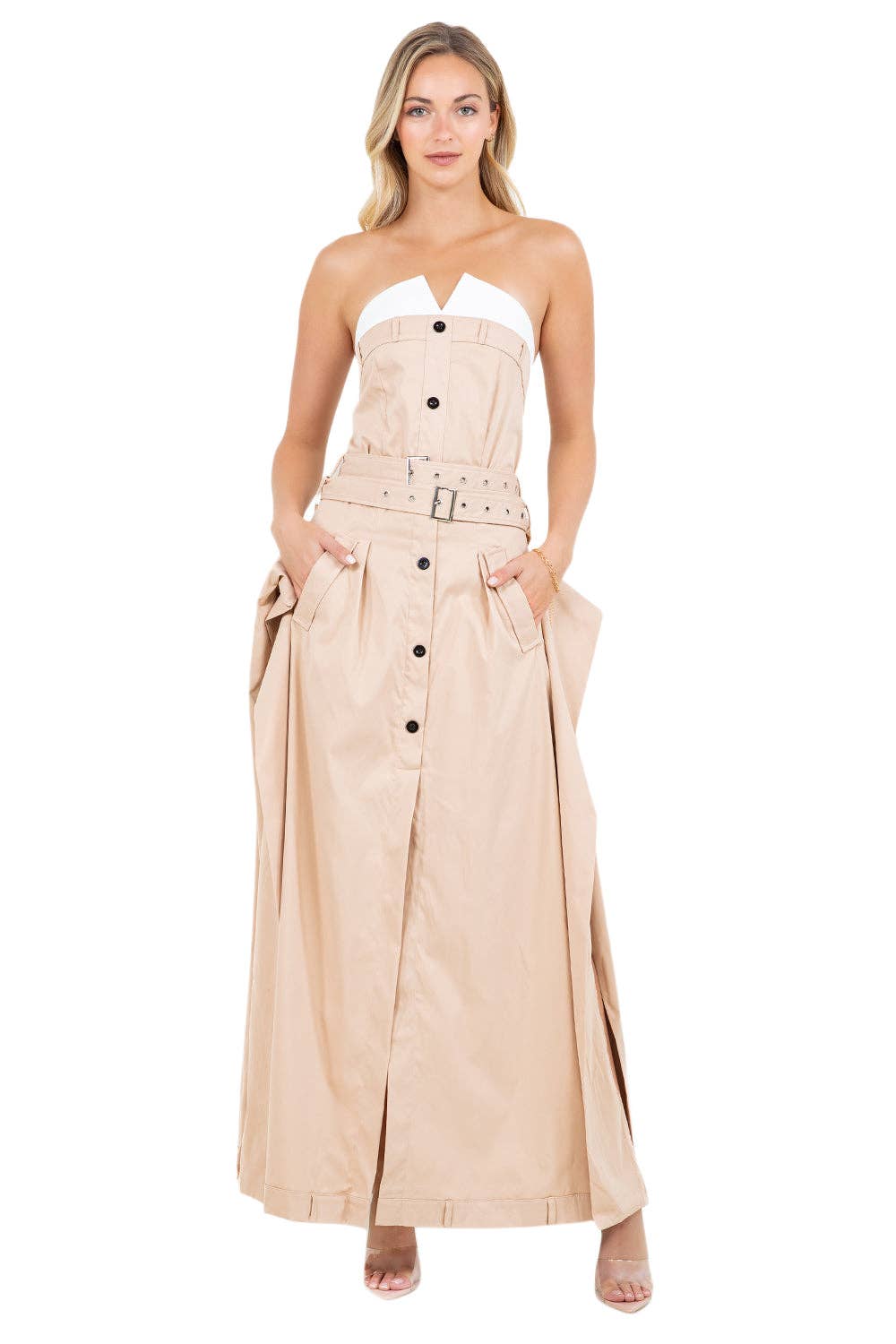 STRAPLESS LONG MAXI DRESS