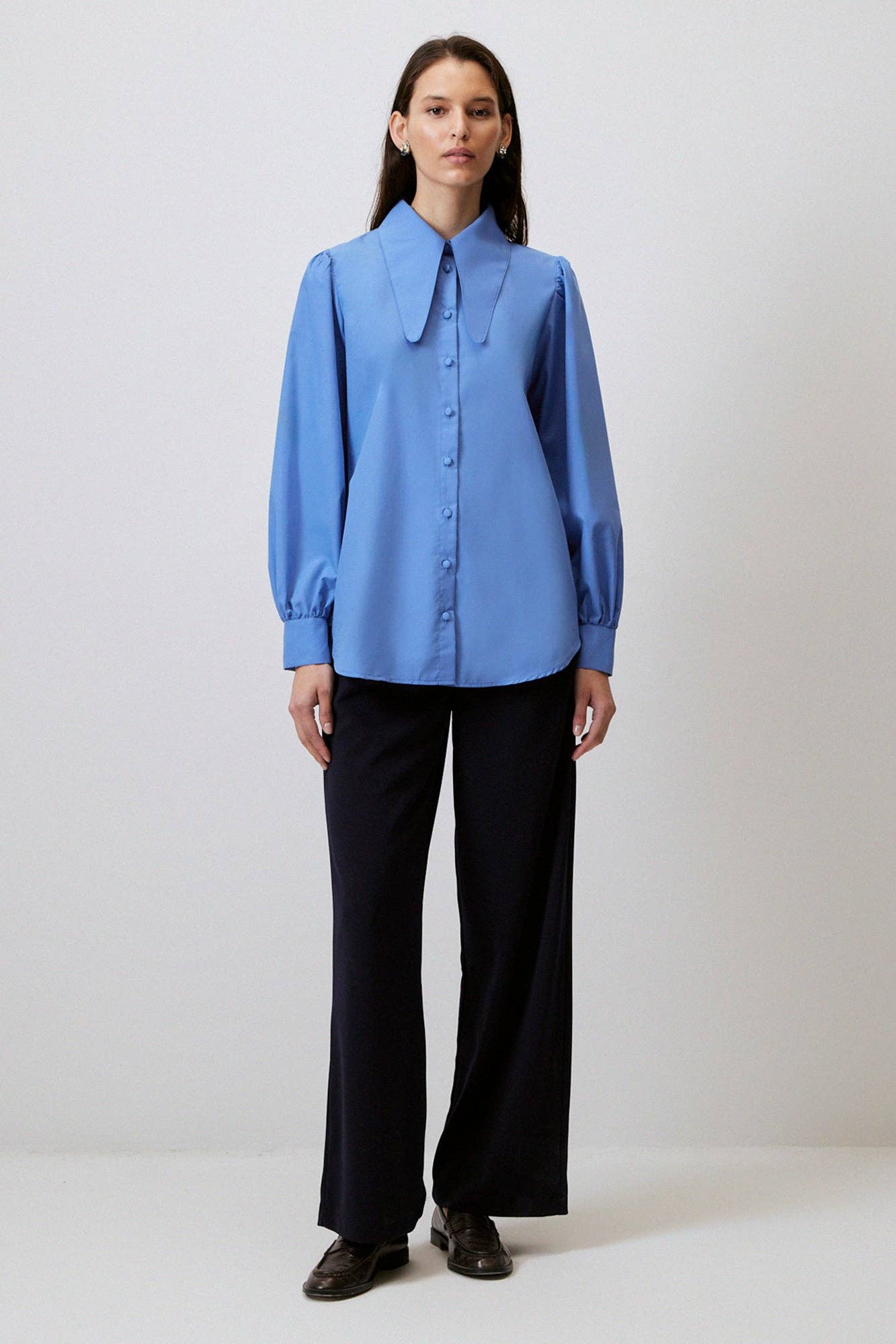 COTTON SHIRT WITH COLLAR DETAIL