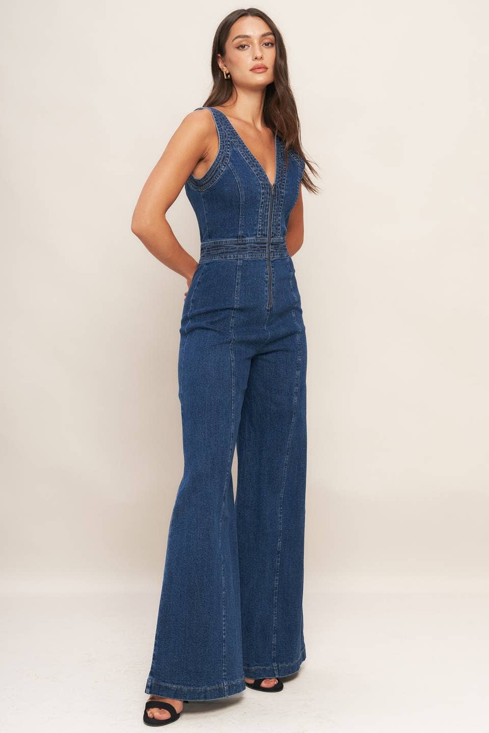 A washed denim jumpsuit - IP9012