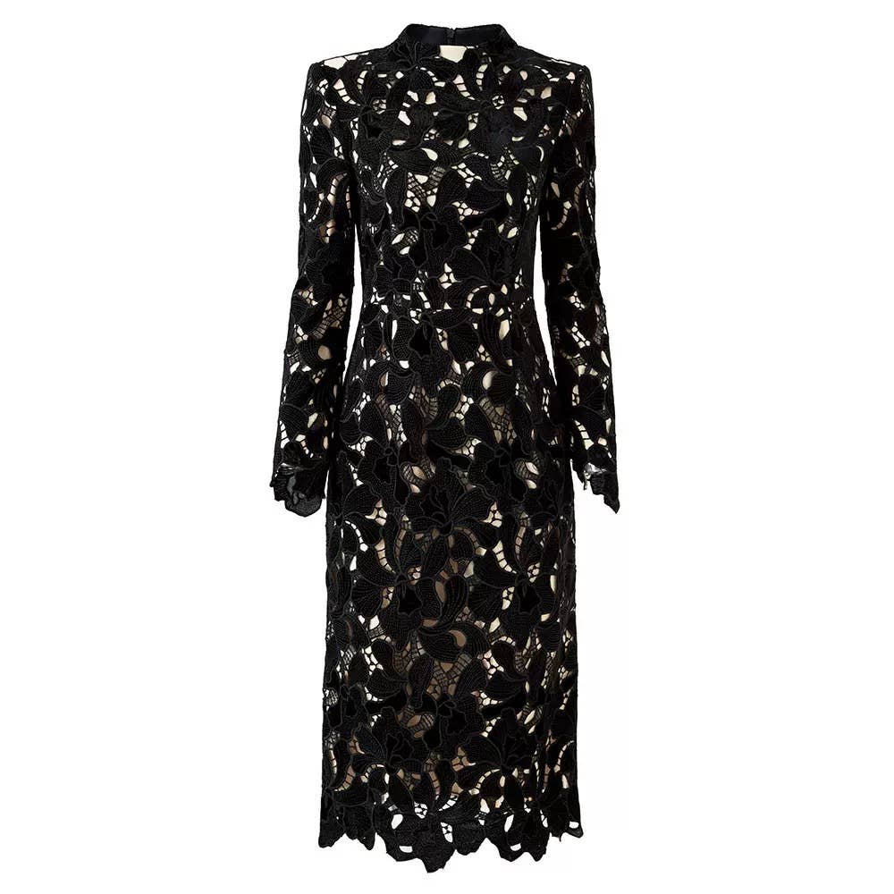 DR976Y 2026 Lace Cutout Embroidered Asymmetric Bodycon Dress