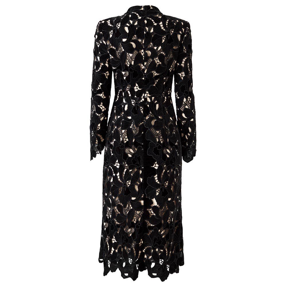 DR976Y 2026 Lace Cutout Embroidered Asymmetric Bodycon Dress