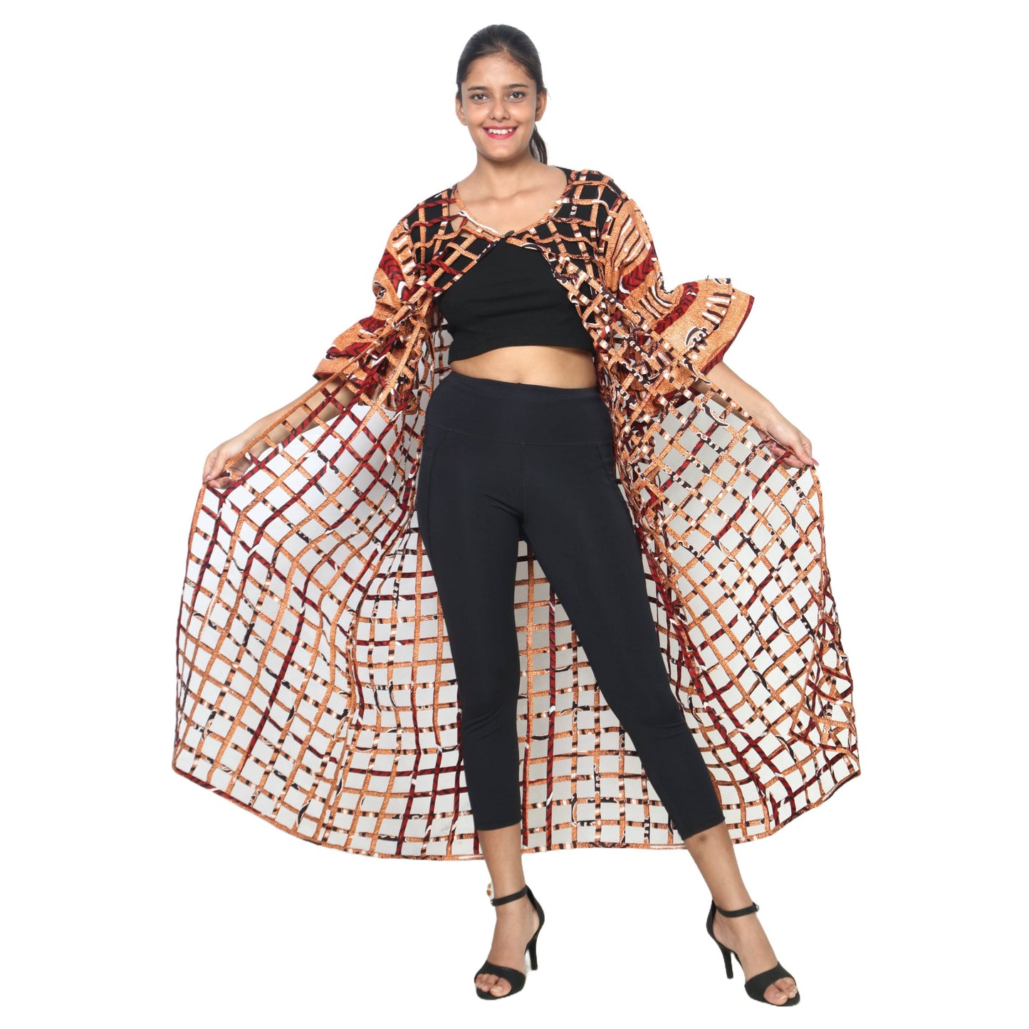 Women’s Cage Style Jacket with Print Sleeves