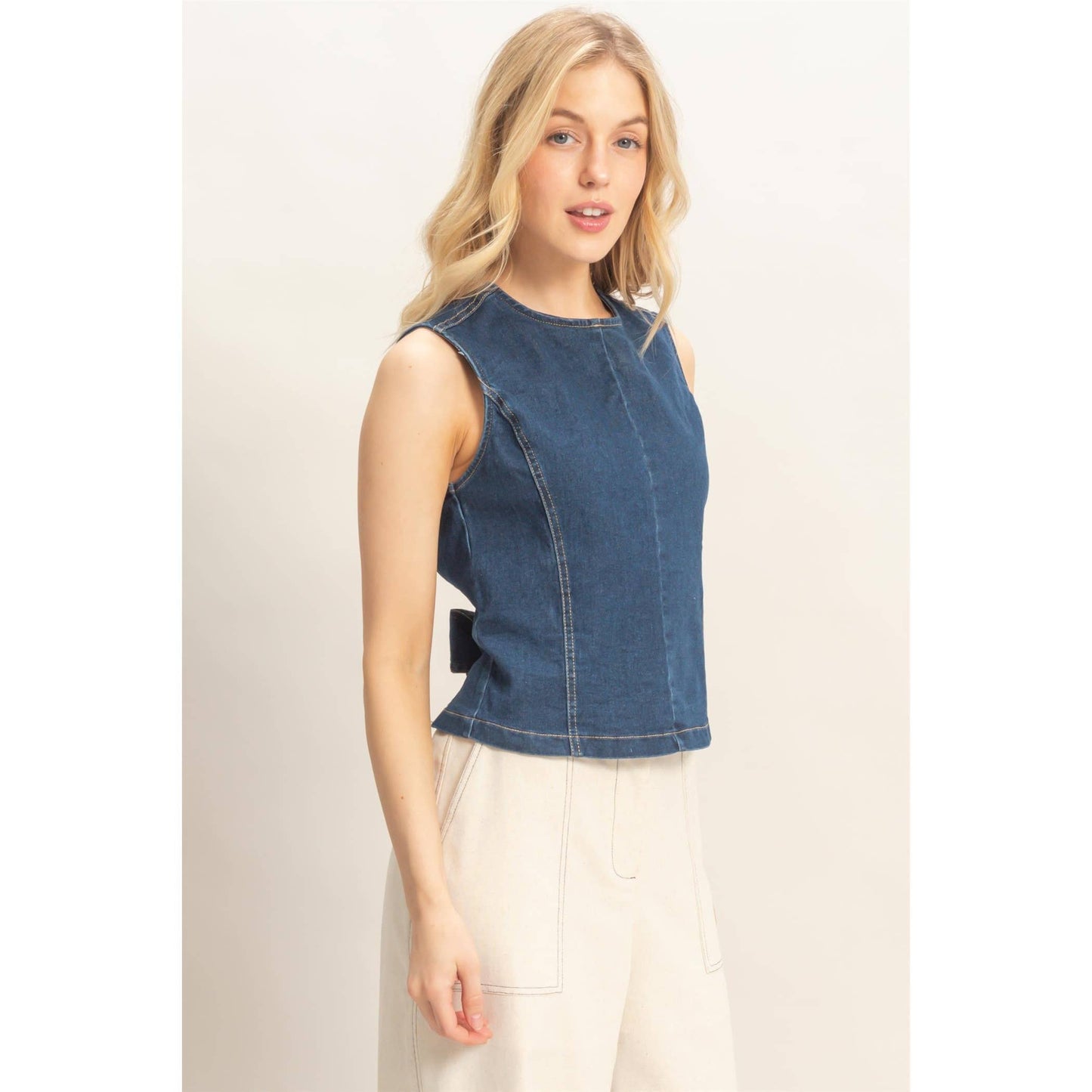 Sleeveless Denim Top