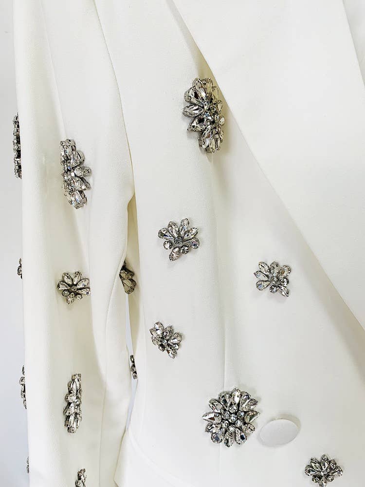 Diamond Beaded Suit Jacket & Flared Trousers Set