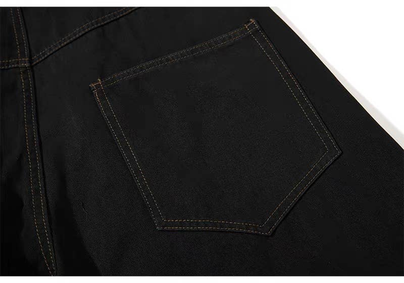 SY761Rope Detail Wide Leg Cargo Pants for Women and Men Chic