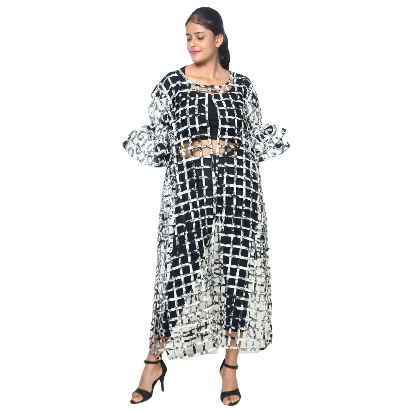 Women’s Cage Style Jacket with Print Sleeves