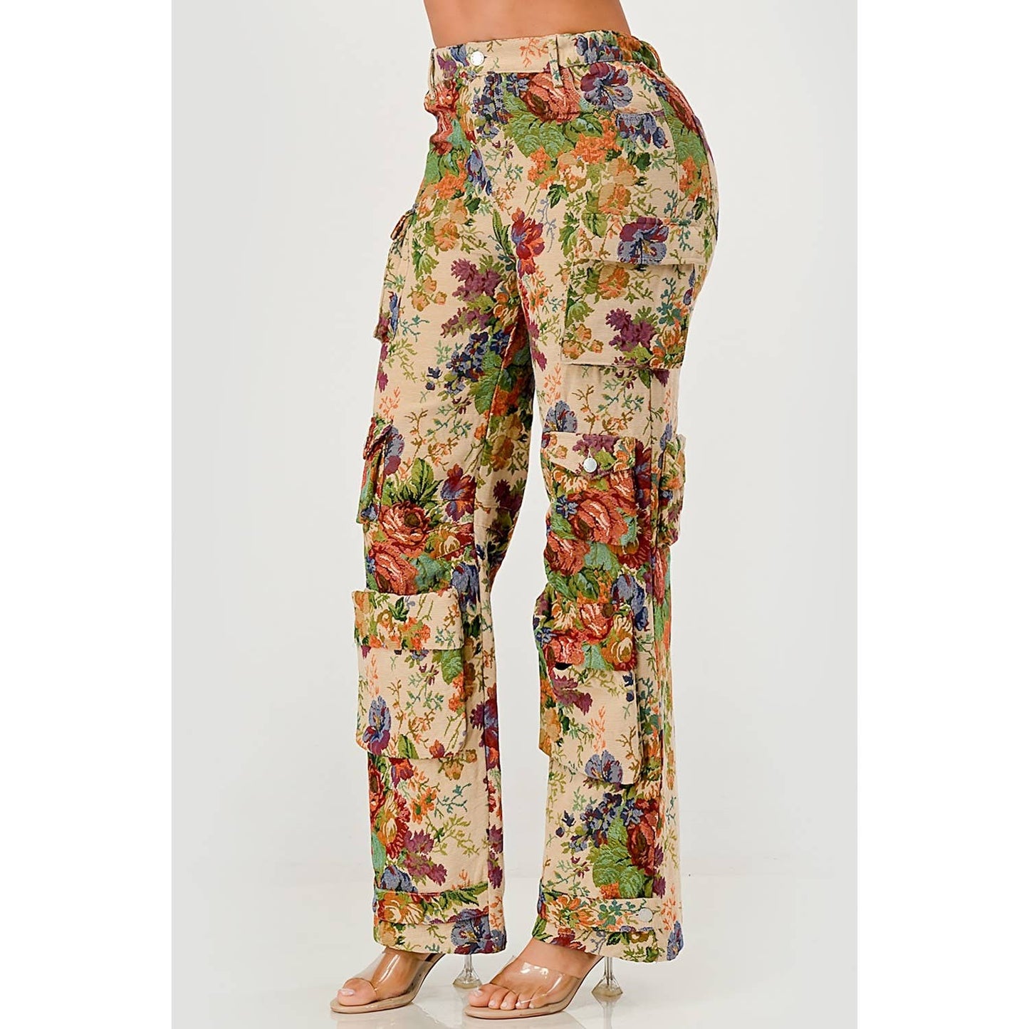 GARDEN BLOOM DETAIL CARGO PANTS