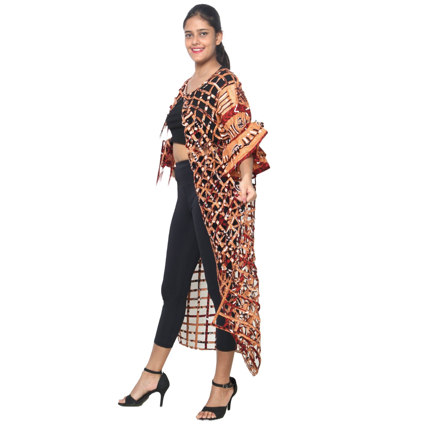 Women’s Cage Style Jacket with Print Sleeves