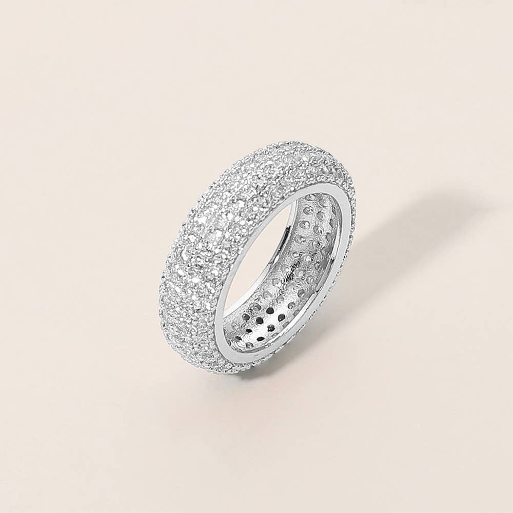 Bold CZ Pave Band Ring