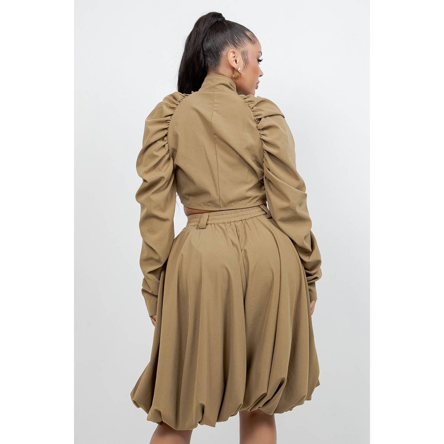 LONG SLEEVE  BOLERO JACKET WITH BUBBLE STYLE SKIRT SET