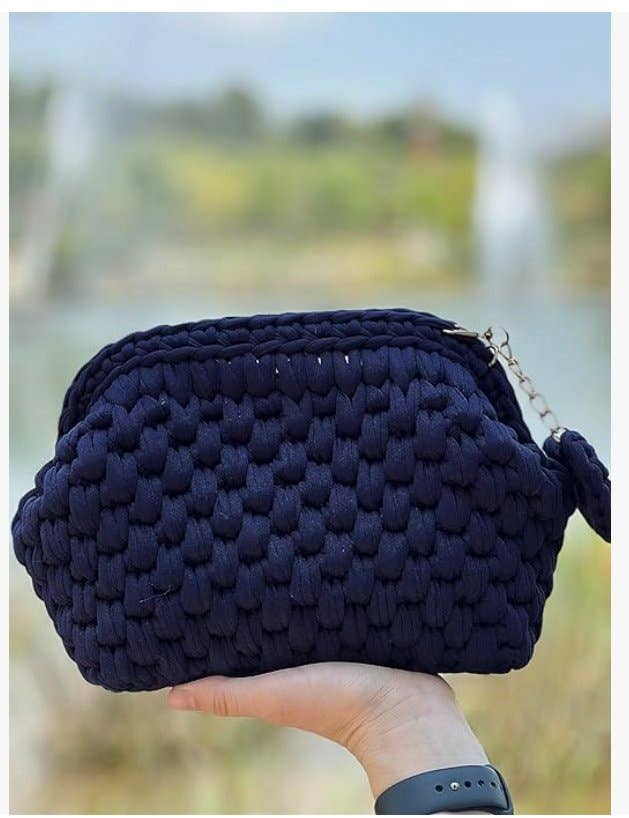Evening Straw Rope Clutch - Handmade Crochet Crossbody Purse
