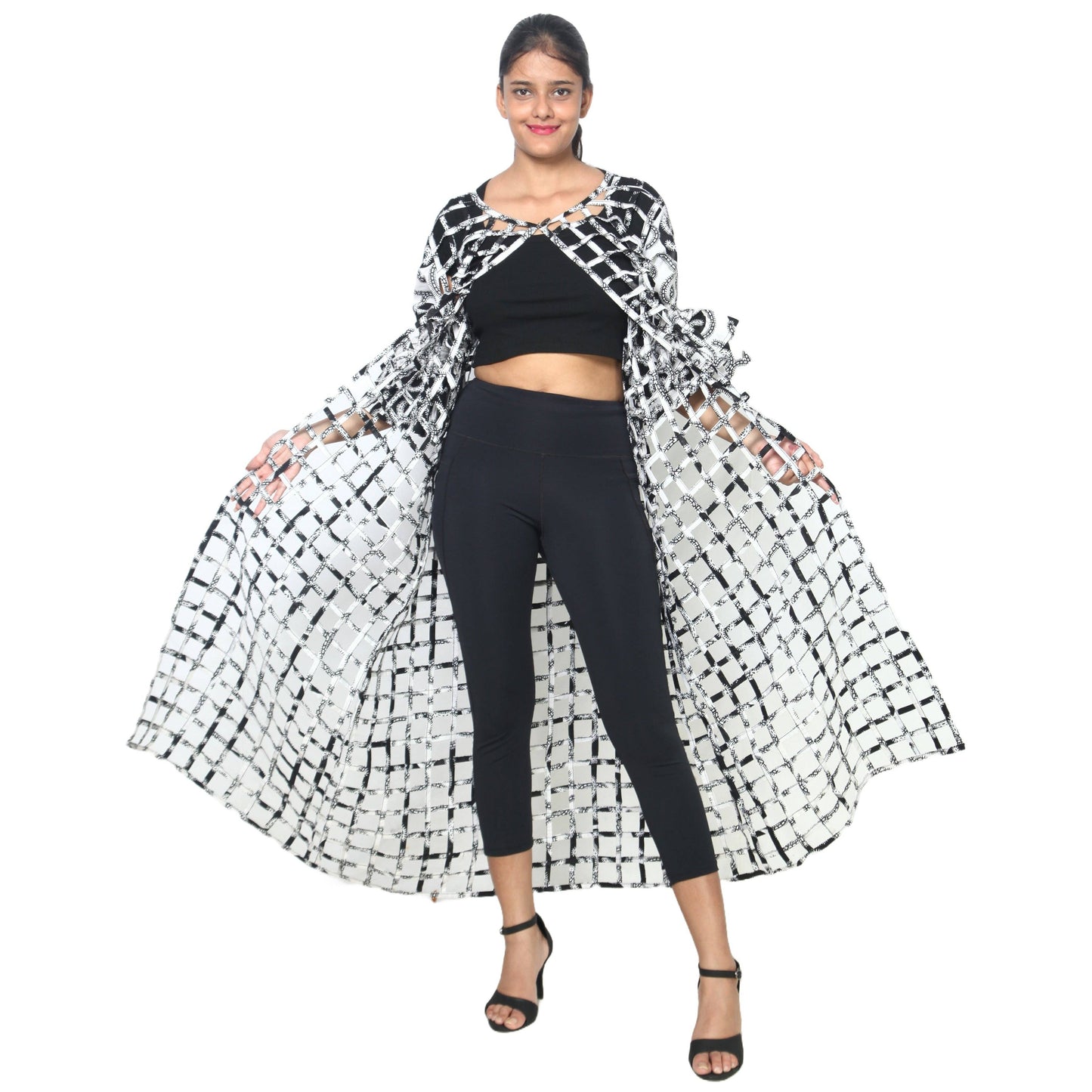 Women’s Cage Style Jacket with Print Sleeves