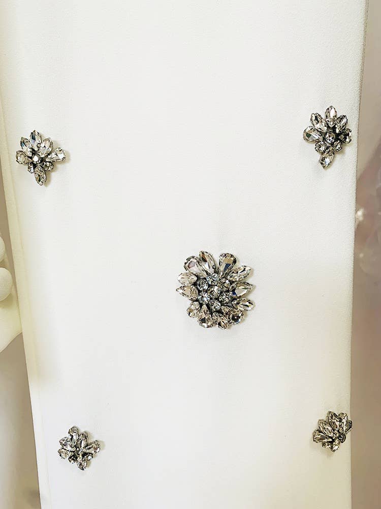 Diamond Beaded Suit Jacket & Flared Trousers Set