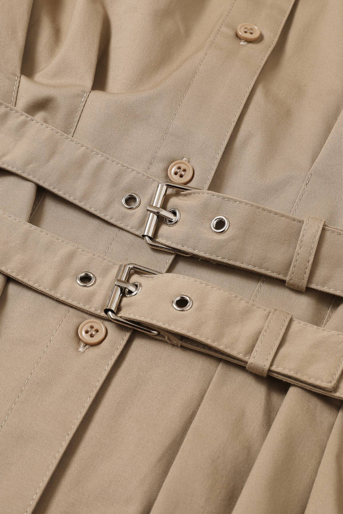 Belted Contour Woven Pleated Short Sleeve Top