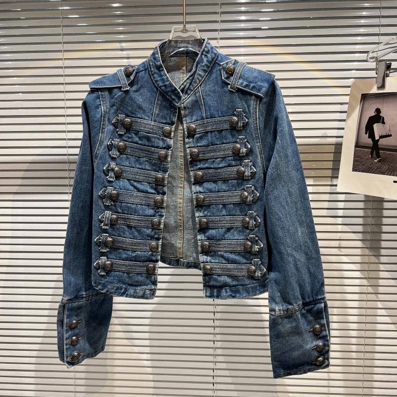 Button Denim Jacket - Classic Metal Detail