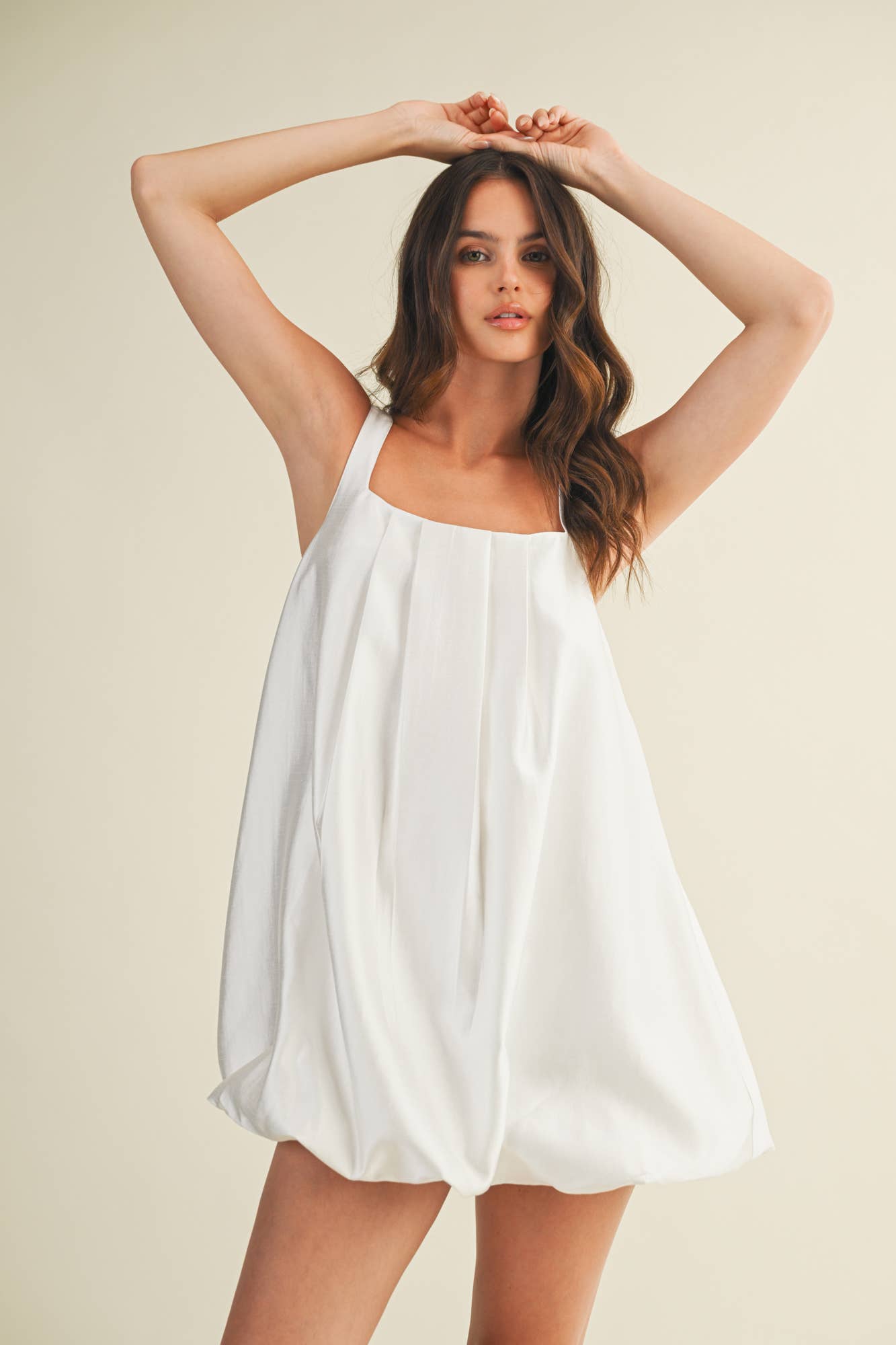 SLEEVELESS BUBBLE HEM DRESS