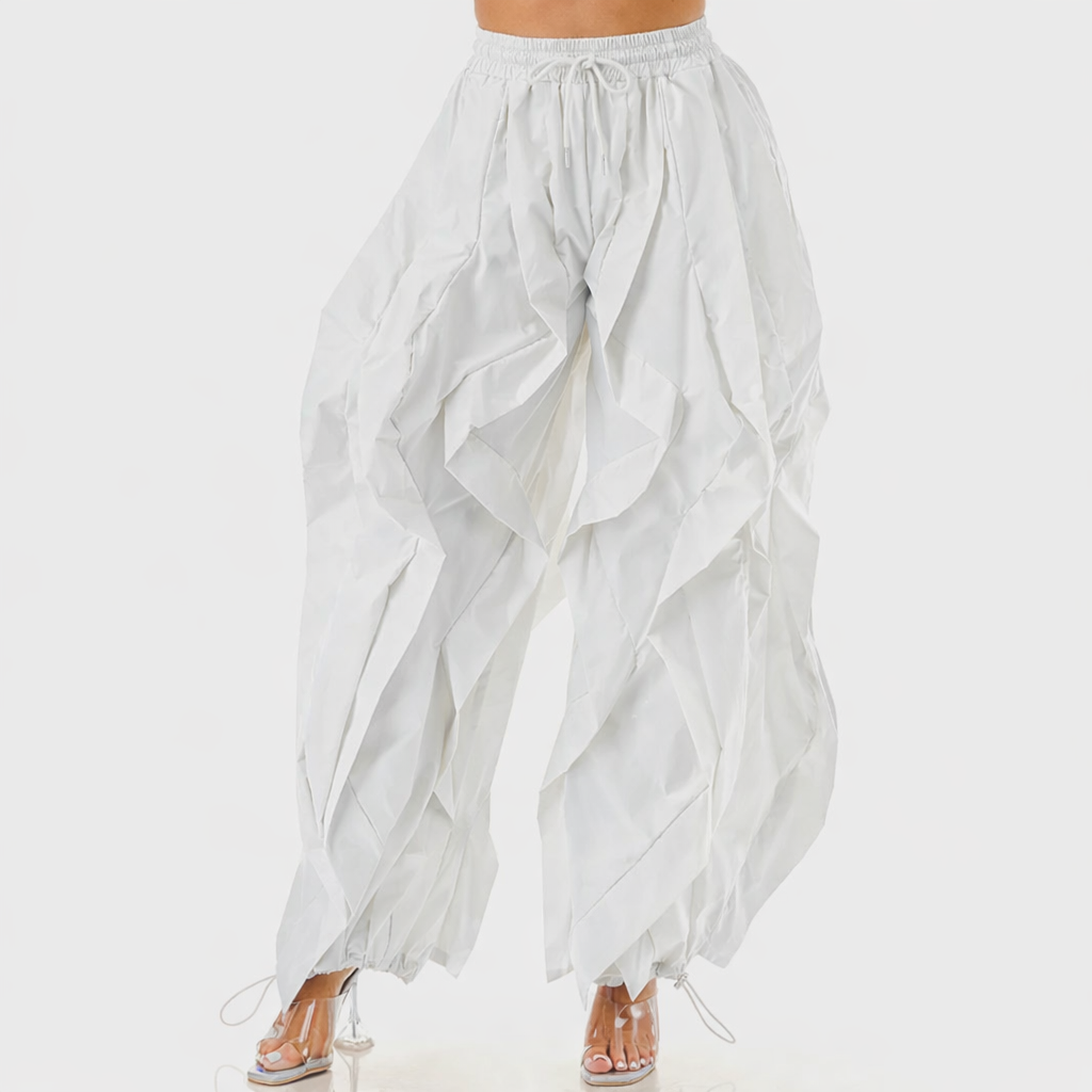 Ruffle Detail Drawstring Pant - Cascade