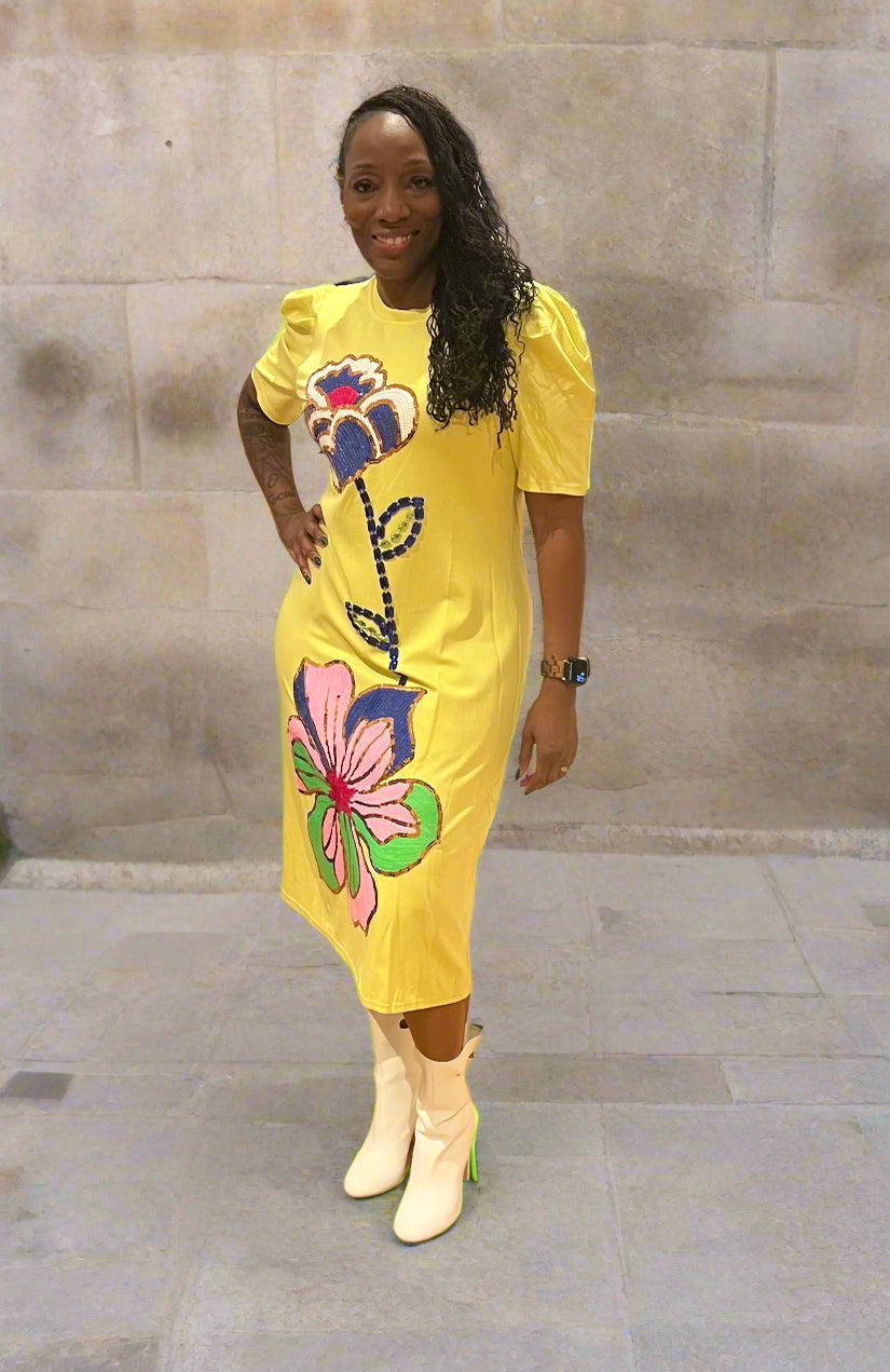 Sequin Flower DRESS - N By Nancy