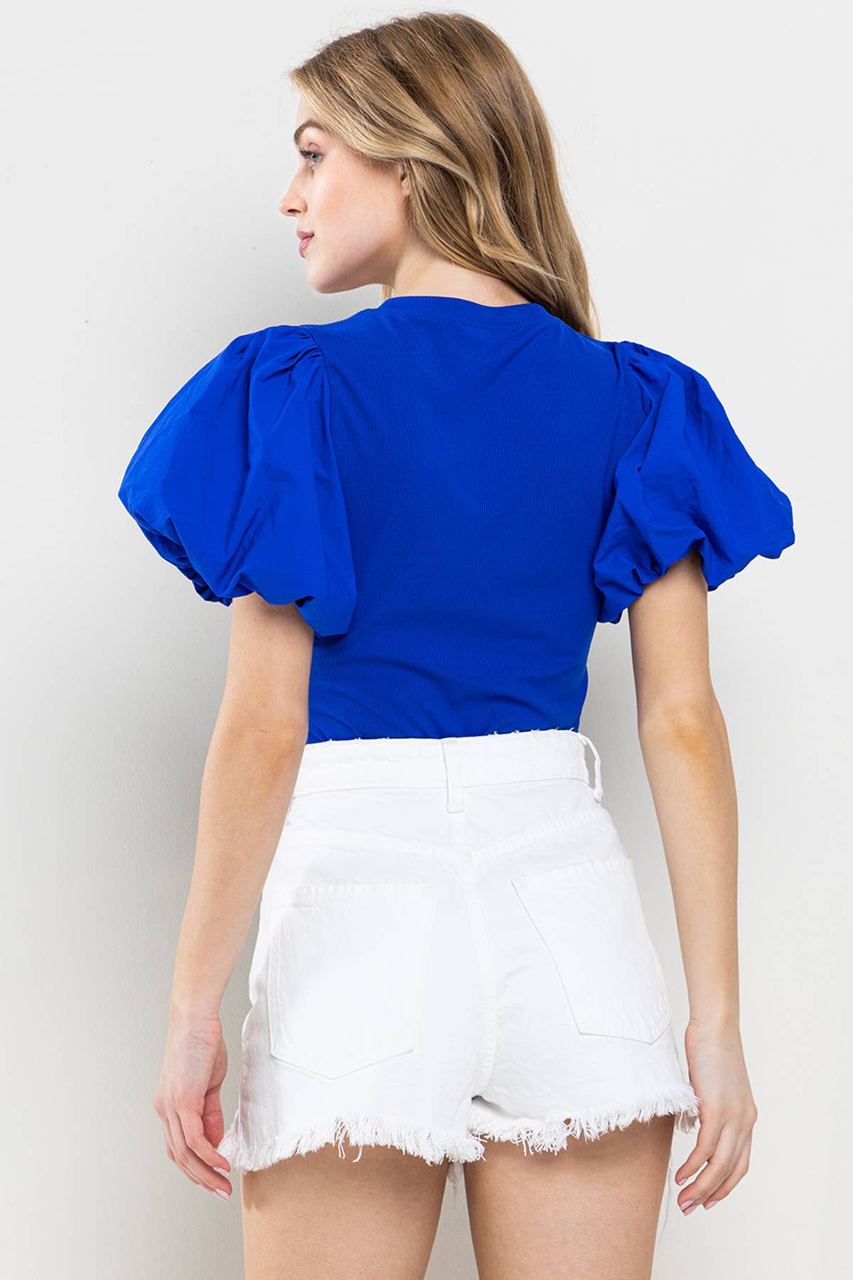 Solid Big Puff Sleeve Bodysuit / BC60750SA