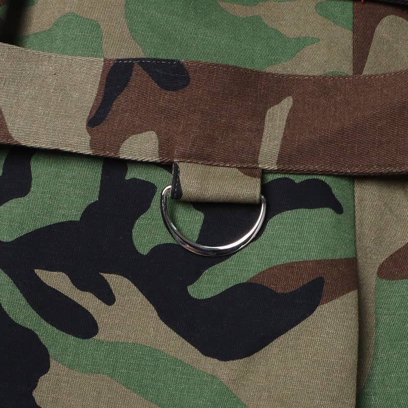 Camouflage Belted Blazer with Military Accents