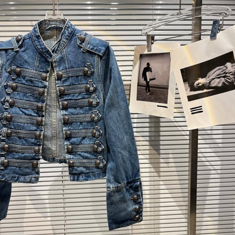 Button Denim Jacket - Classic Metal Detail