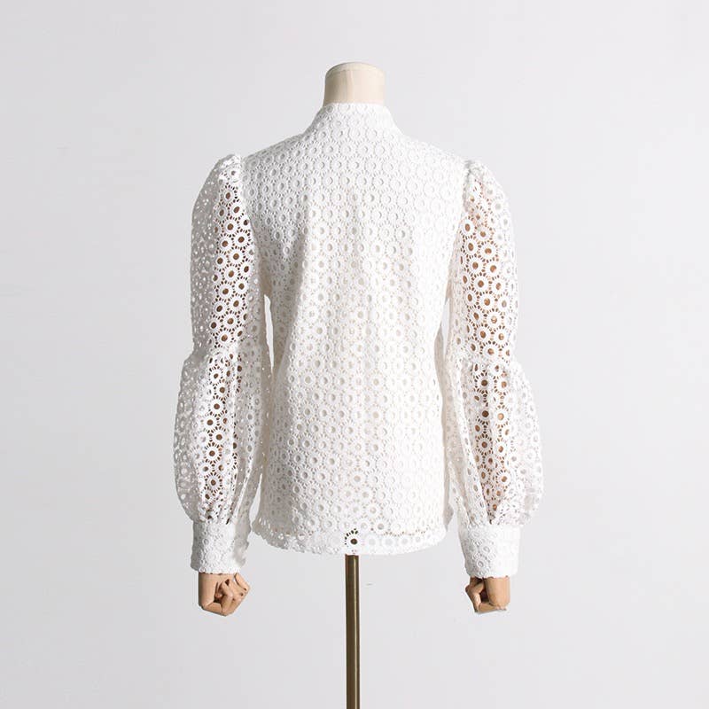 Lace Lantern Sleeve Suit - Chic Summer Set
