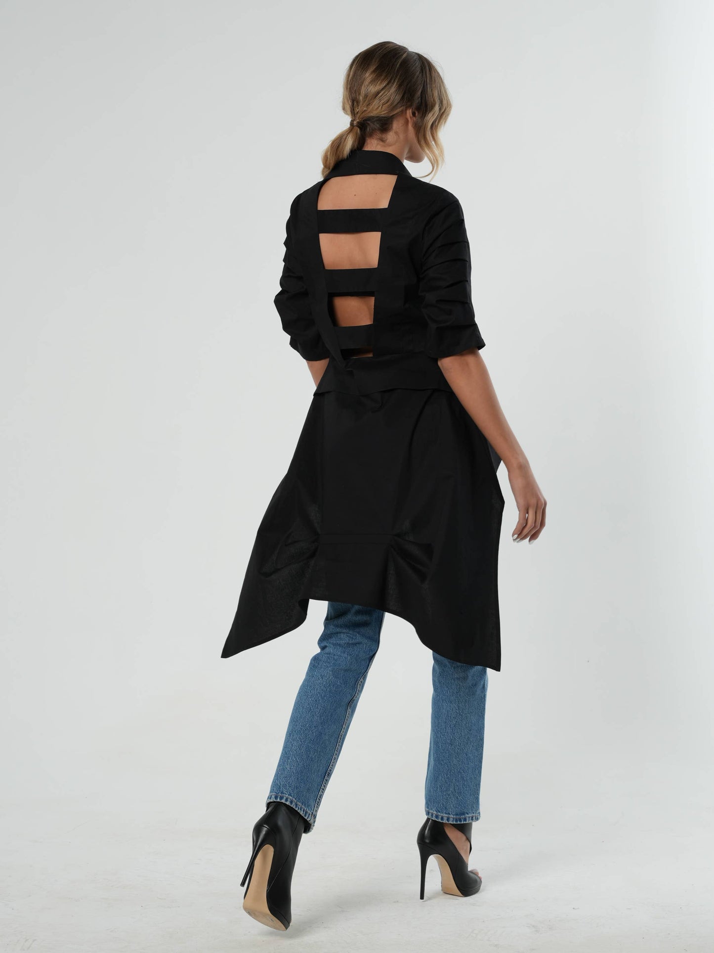 Open Back Asymmetrical Shirt