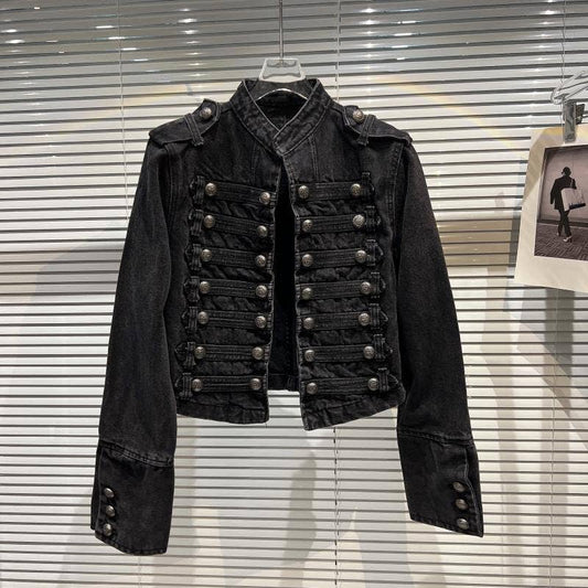 Button Denim Jacket - Classic Metal Detail