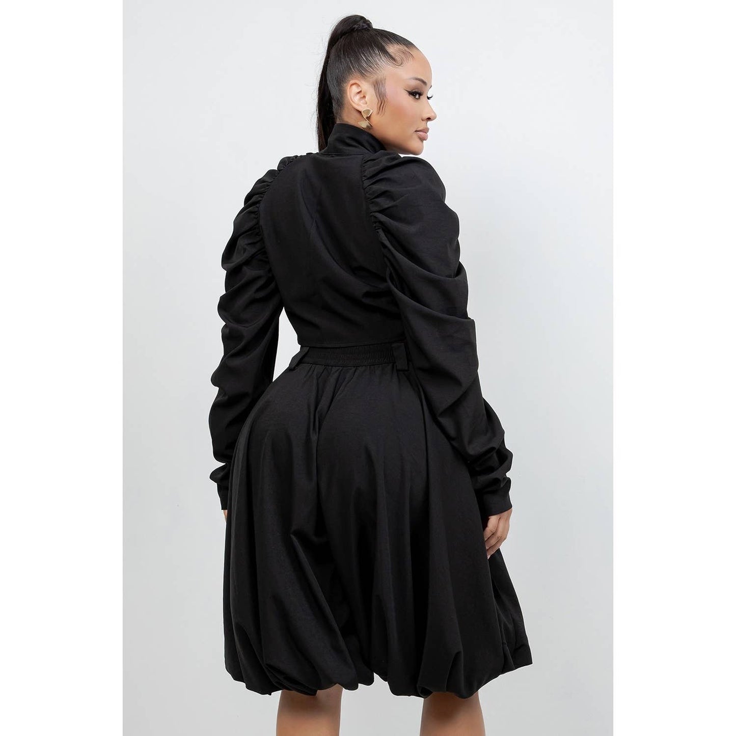 LONG SLEEVE  BOLERO JACKET WITH BUBBLE STYLE SKIRT SET