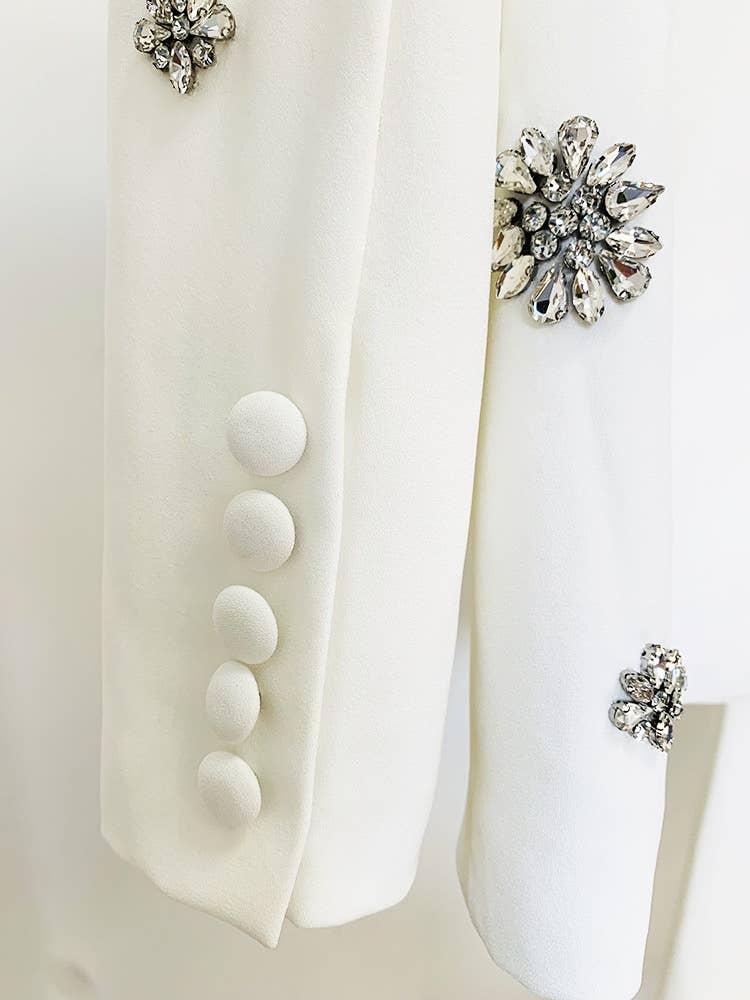 Diamond Beaded Suit Jacket & Flared Trousers Set