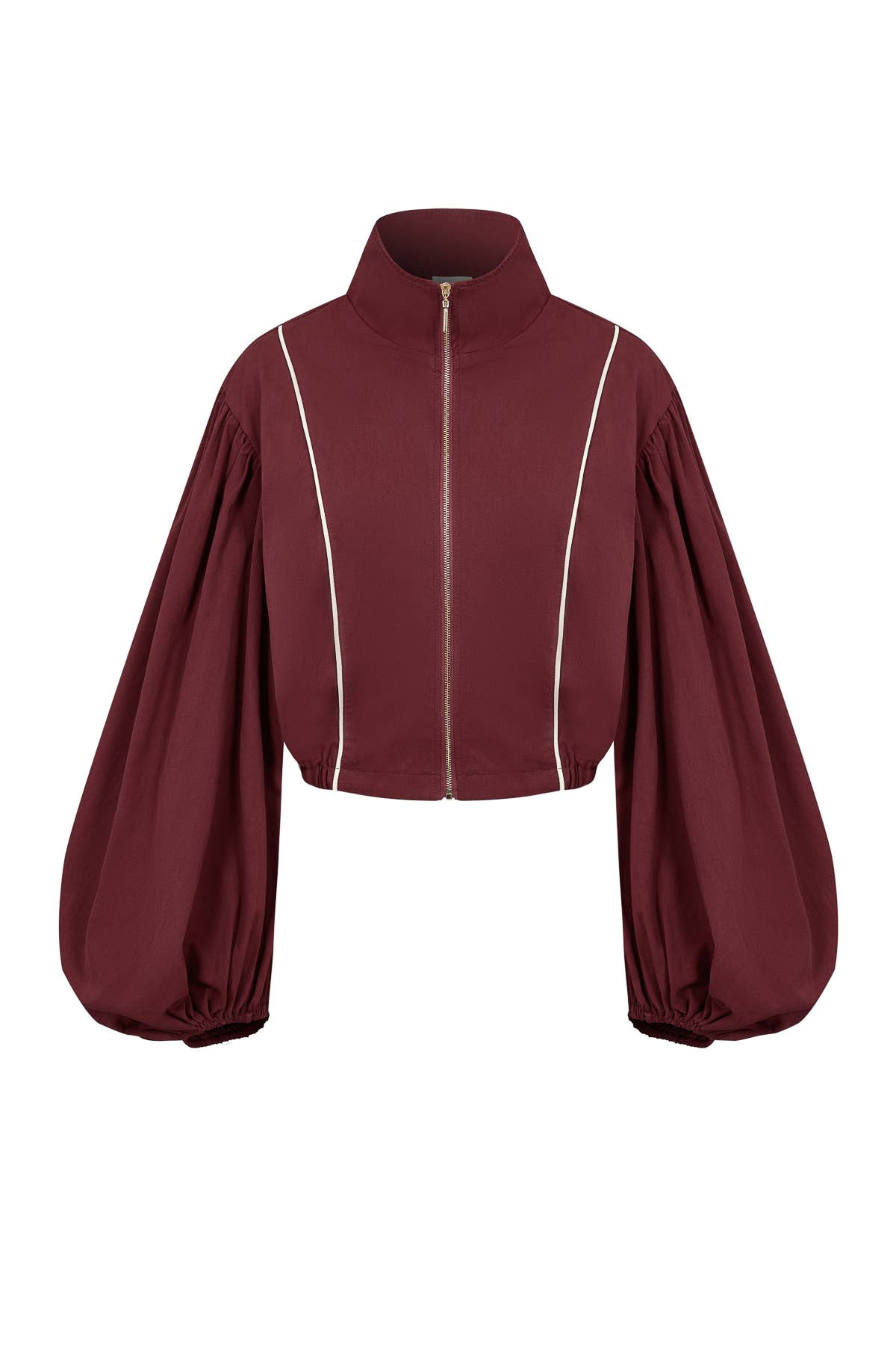 Super Puffed Sleeves Piping Detail Jacket