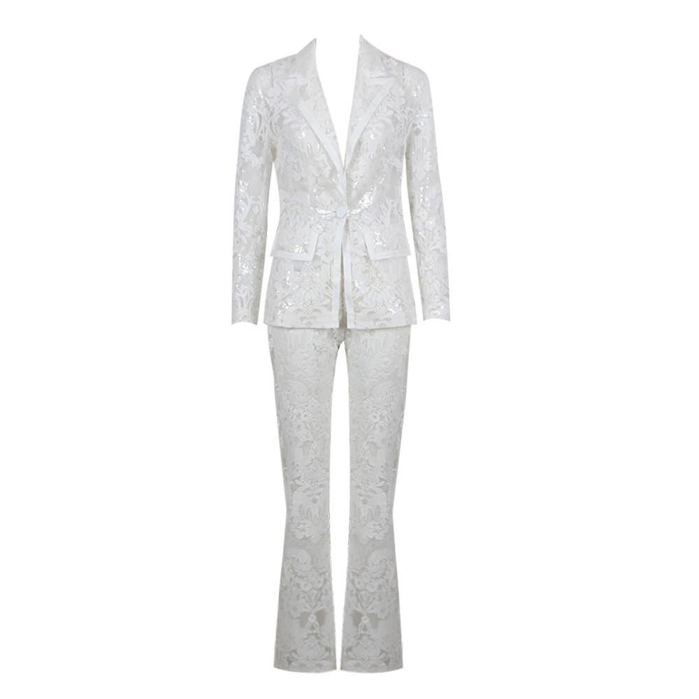 Glam Sequin Lace Suit: Business Meets Style