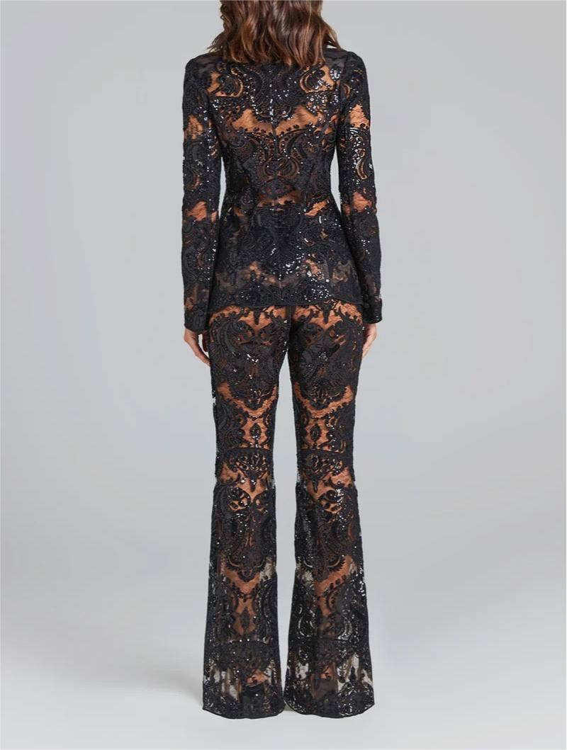 Glam Sequin Lace Suit: Business Meets Style